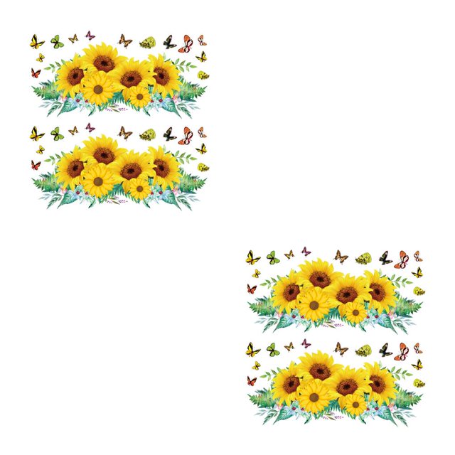 Pegatinas de pared de flores Bewildely 2 piezas tipo 3