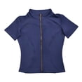 thumbnail image 5 of xfsWaSs Women's Workout Tops Short Sleeve Full Zip Running Jacket Stand Collar Slim Fit Yoga Fitness Sports Jackets Activewear, 5 of 5