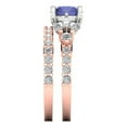 thumbnail image 3 of 3.06 ct Brilliant Round Cut Tanzanite 18K Rose/White Gold Solitaire with Accents Engagement Bridal Wedding Ring Band Set size 8, 3 of 7