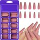 thumbnail image 1 of 100 piezas mate extra larga bailarina prensa en uñas ataúd uñas postizas color sólido cobertura completa uñas postizas mate ataúd uñas postizas con caja para mujeres niñas decoración de uñas Zhivalor  Remaches, Sujetadores y más, 1 of 7