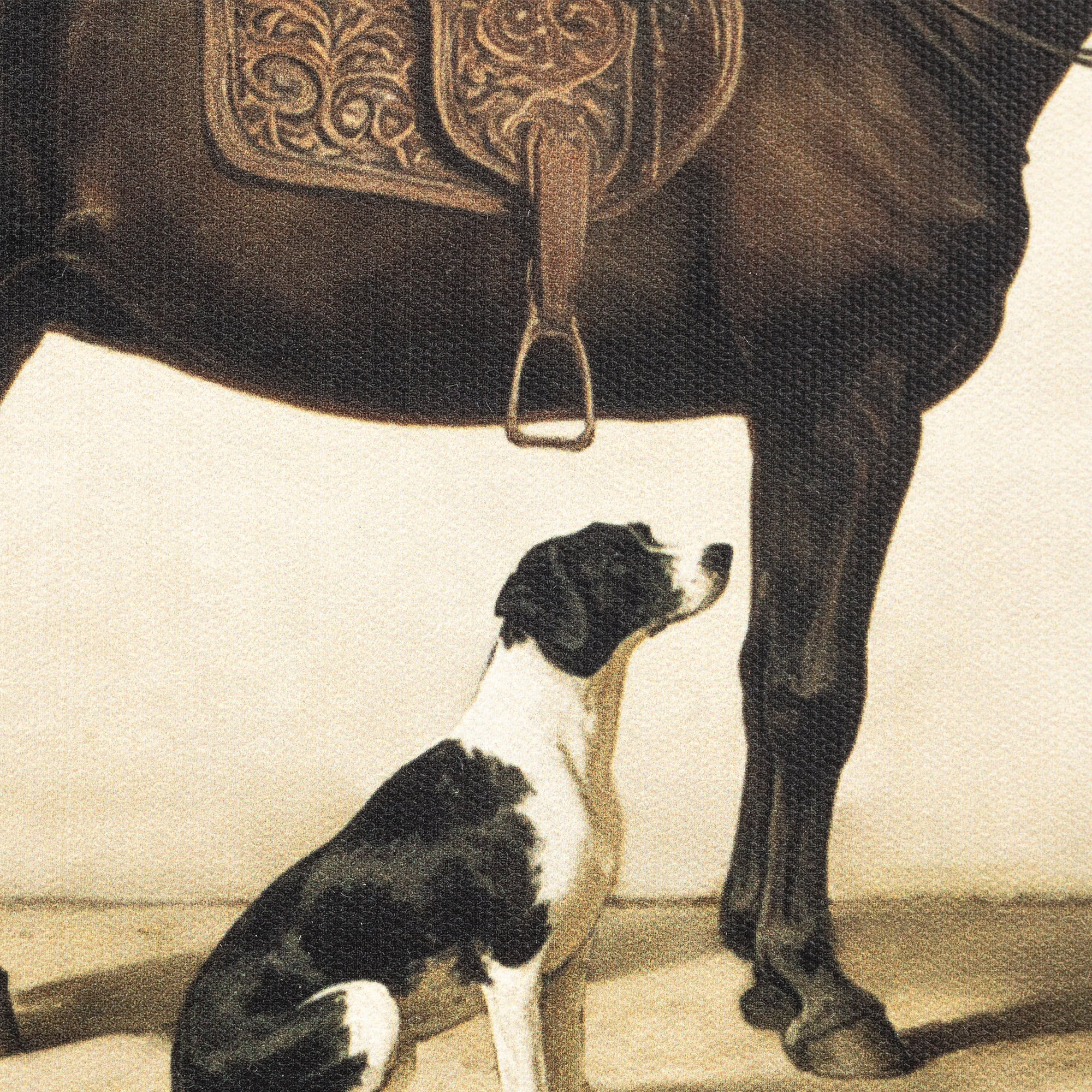 My Texas House Spring Art Horse and hound dog Framed Canvas w/Velvet Hanger 8x6