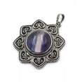 thumbnail image 5 of K-KED 10pcs Quartz Beads Inlaid Retro Flower Gemstone Pendants Necklace Delicate Jewelry Making-Green aventurine, 5 of 9