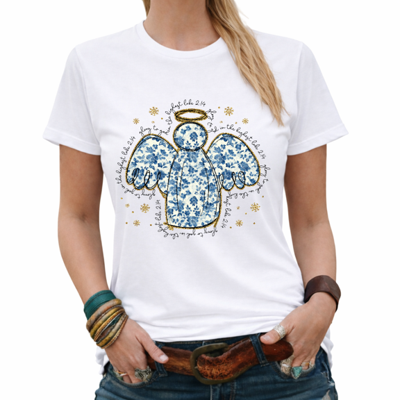 Faith Lover Glory To God In The Highest Christian Graphic Tees Womans Tshirt White/Black S-5XL Tops