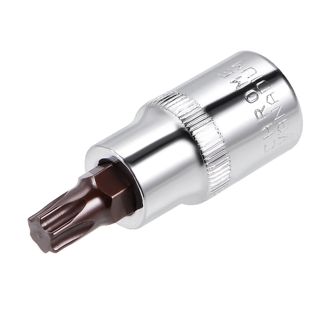 Uxcell 2.17'' Longitud 1/2-Pulgada Conducción Torx Brocas Sockets Acero S2 Tono Plateado 1pcs T50 x 1/2"