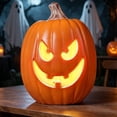 thumbnail image 6 of Halloween Lighted Pumpkin, Large Plastic LED Pumpkins Decoration for Thanksgiving Day Outdoor Yard Porch Home Storefront Holiday Display Decor, 6 of 6