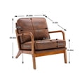 thumbnail image 3 of Living Room Chairs Arm Chair With Curved Edges Solid Wood Frame And Legs Upholstered Accent Chair For Office Bedroom Living Room, 3 of 9