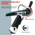 thumbnail image 6 of Pneumatic 2/5'' X 13'' 10mm Air Belt Sander Mini Belt Sander For Woodworking/Metal Working Handheld All Angle Grinder Belt Grinder With 3 Sanding Belts 1/4'' Air Inlet Industrial, 6 of 6
