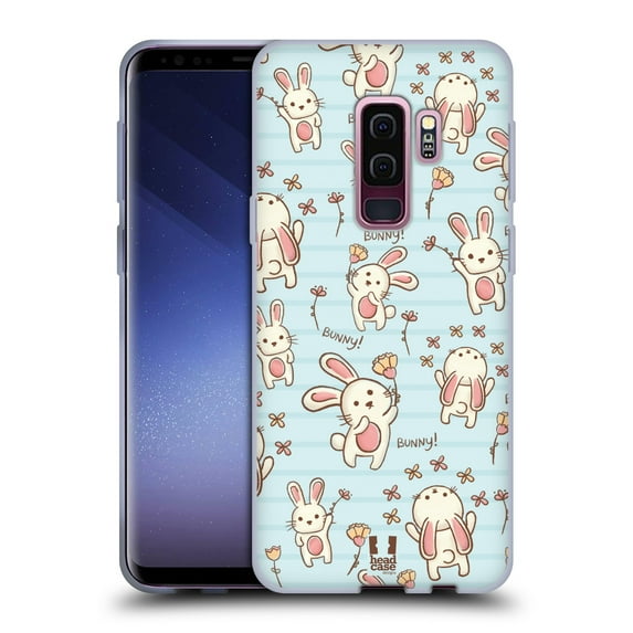 Head Case Designs Cutesy Doodles Rabbit Soft Gel Case Compatible with Samsung Galaxy S9+ / S9 Plus