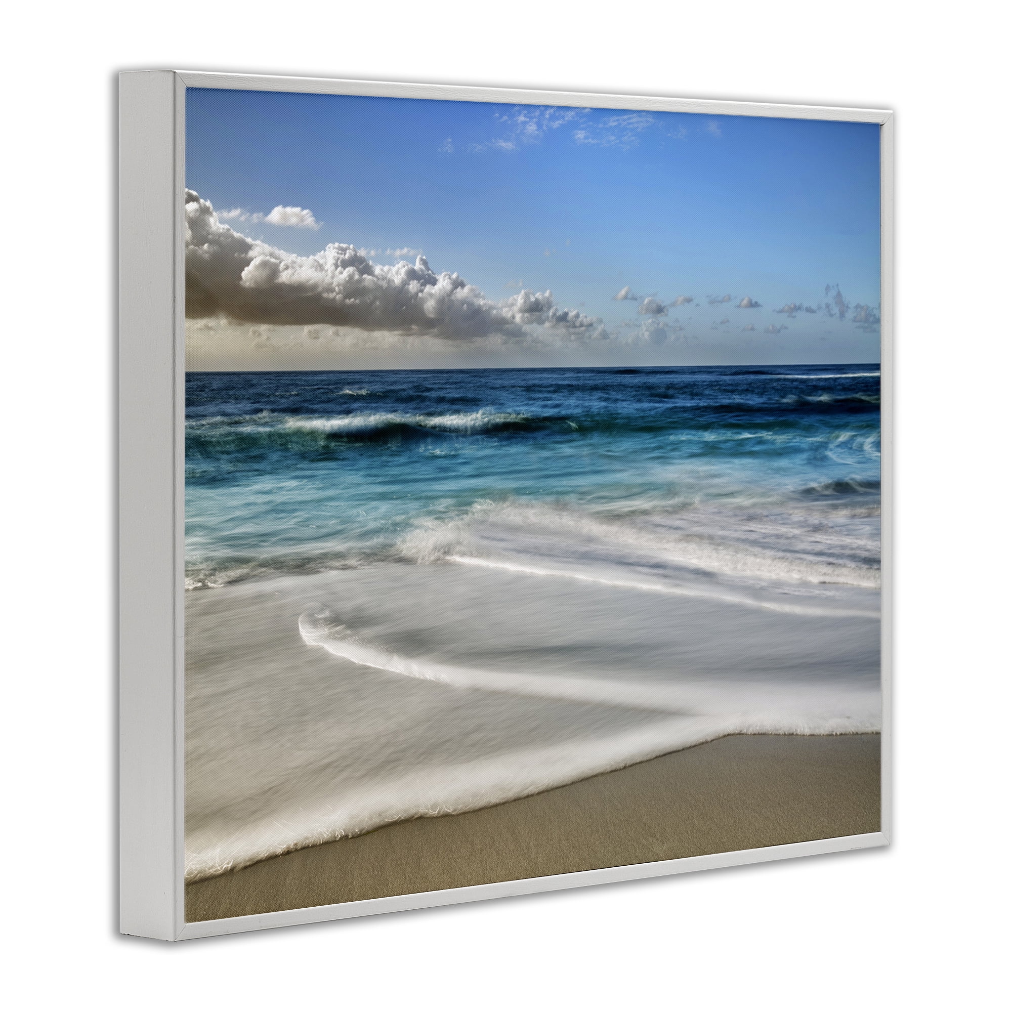 Stupell Industries Morning Foam on Shore White Framed Giclee Art, design by Superstock