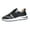 Black, variant on Women's Platform Breathable Sneakers Leather Patchwork Lace Up Casual Running Shoes Comfortable Non Slip Athletic Tennis Shoes Black Size 7