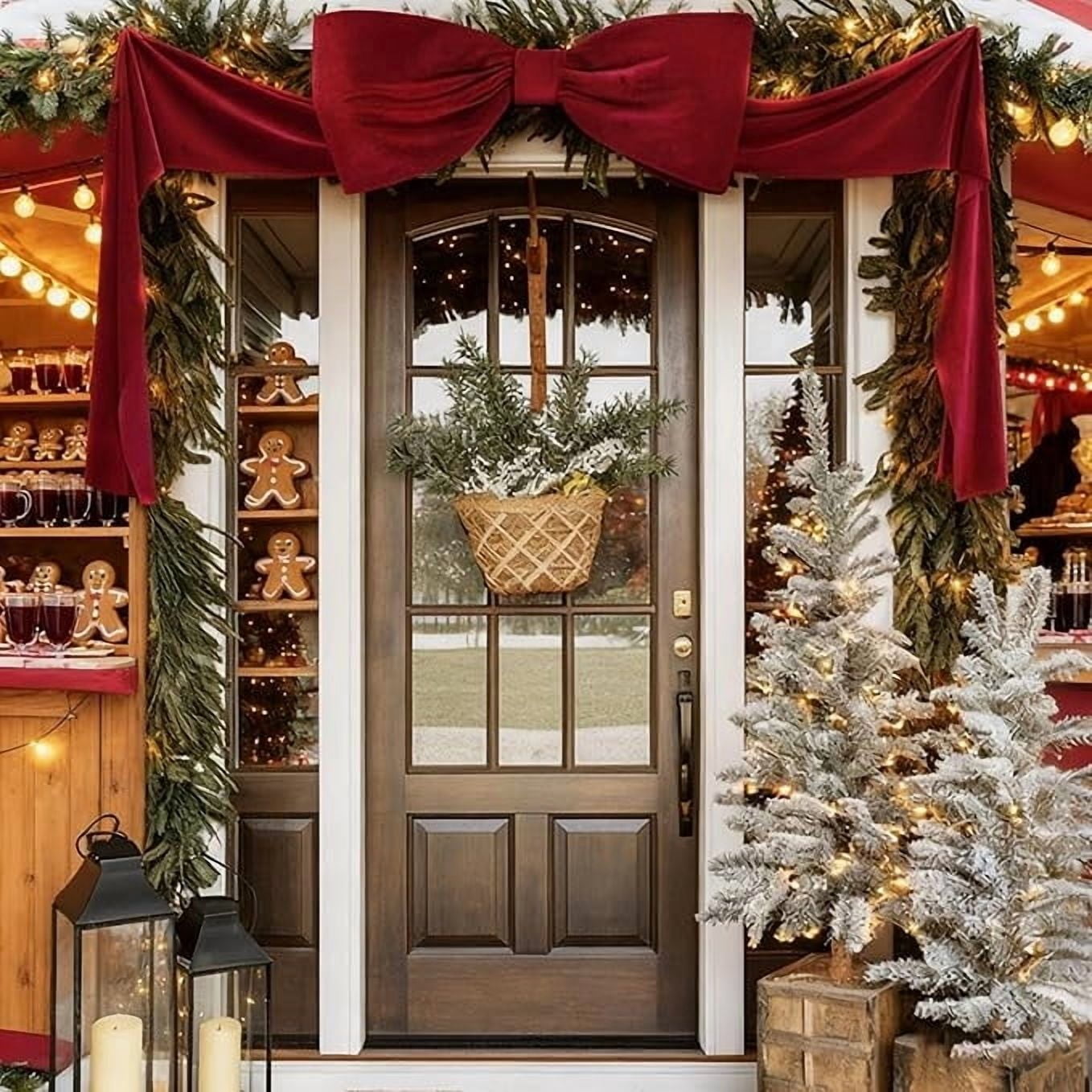 Extra Large Christmas Bow Topper – Oversized Holiday Ribbon for Wreaths, Tree Toppers, Fireplace Mantels – Classic Decoration for Indoor & Outdoor Festive Displays