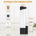 thumbnail image 3 of Cup Dispenser with 50 Disposable Cups, Water Cooler, Cup Holder for 7oz Cone or Flat Bottom, Wall Mount, Black, 3 of 7