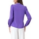 thumbnail image 3 of Blusa de trabajo de manga larga con botones y cuello atado para mujer INSPIRE CHIC XL púrpura, 3 of 6