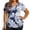 Blue, variant on Women's Plus Size Tie Dye & Rainbow Stripe V-Neck T-Shirt, Loose Fit Curved Hem Casual Top, 1 Piece, S-XXL Plus Size Friendly