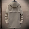 thumbnail image 5 of QHFBli Lightweight Mens Trench Coat Men's Slim Fit Mid-Length Anorak Jacket Hooded Windproof Trench Coat for Gold XXXXL, 5 of 5
