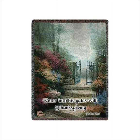 Manual Woodworkers and Weavers  Garden Of Prom With Verse Tapestry Throw Blanket Fashionable Jacquard Woven 50 X 60 in.