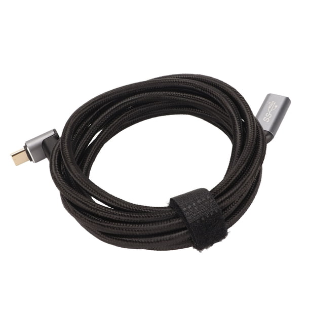 Cable USB C 3.1 Macho A Hurbra, Carga Rápida PD100W, Cable de Carga USB C de 10 Gbps 4K A 60 Hz, Diseño en Forma de L de 90 Grados, Trenzado de Nailon, Chapado en Oro, para vapor para vapor