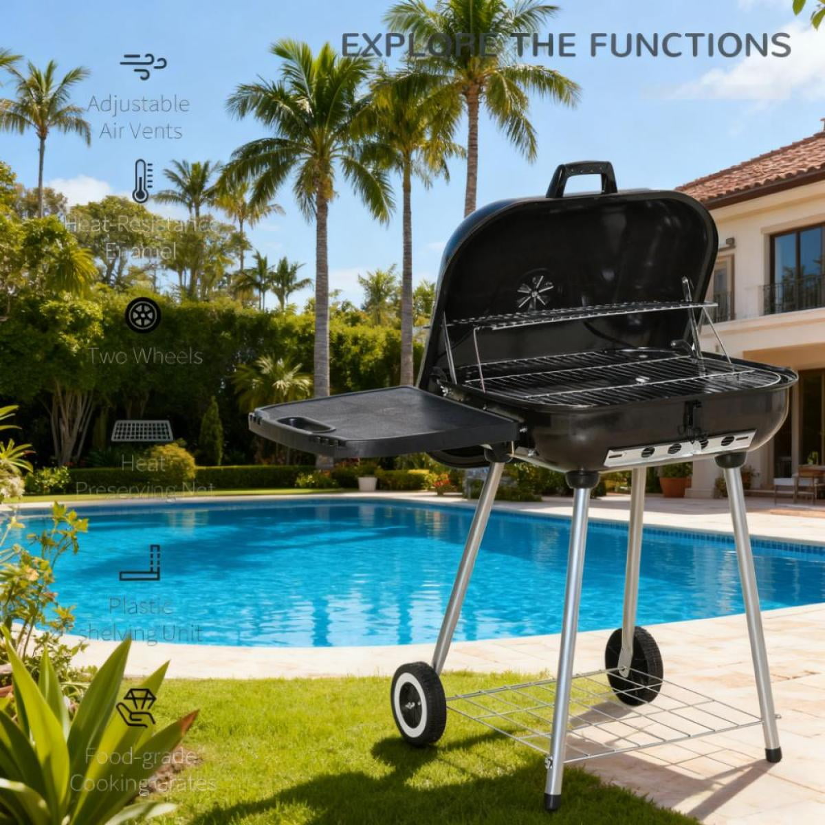 22" Charcoal Outdoor Barbecue Grill  Heavy-Duty Cooking Grill for Backyard BBQ & Outdoor Events