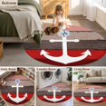 thumbnail image 5 of Round Rugs 4Ft, Nautical Anchor Round Area Rug Washable Indoor Throw Carpet, Red Brown Retro Gradient Wooden Grain Soft Non Slip Circle Rug for Kitchen Nursery Room Home Decor Aesthetic, 5 of 8