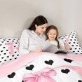 thumbnail image 4 of Manfei Pink Dreamy Bowtie Twin Comforter Sets,Cartoon Monogrammed R Print Bedding Set,Pink Reversible,2pcs,1 Comforter and 1 Pillowcase, 4 of 7
