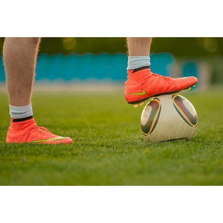 Canvas Print Nike Ball Sport Football Soccer Shoes Stretched Canvas 10 x (Best Nike Soccer Shoes)