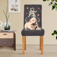 thumbnail image 4 of Yayeee 2 Pack Dining Chair Covers Stretch Parson Chairs Slipcovers Seat Protector, Black Astronaut Space, 4 of 6