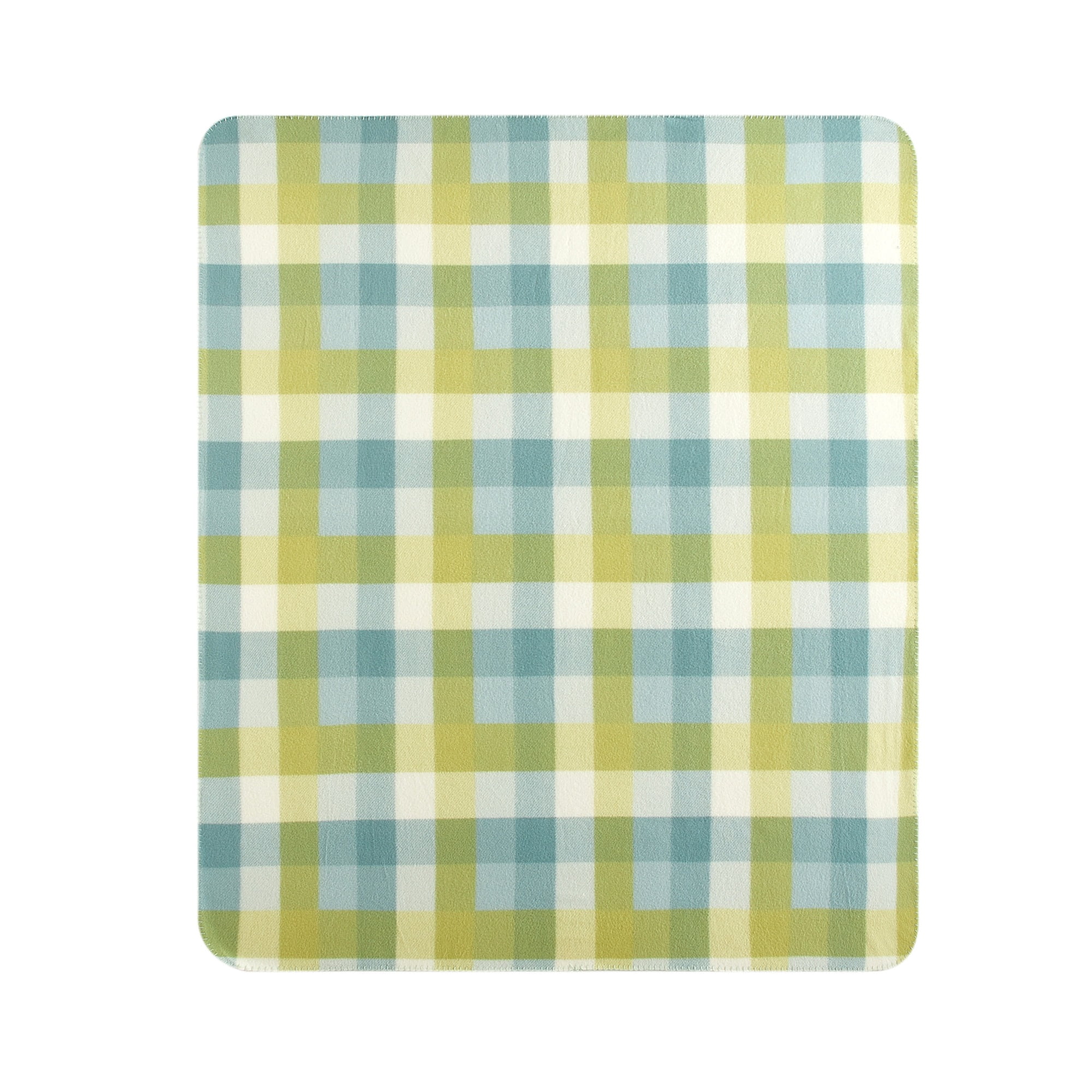 Mainstays Cozy Fleece Throw Blanket Yellow Plaid 50" x 60", All Ages