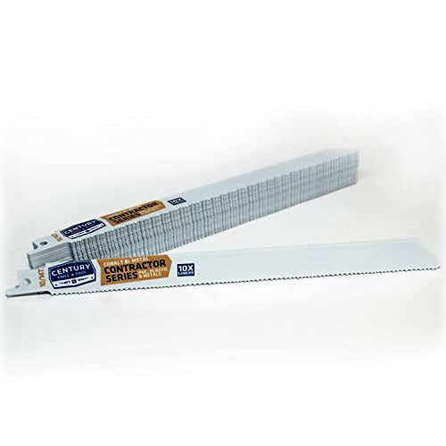 Century Drill & Tool 07715 9" Contractor Series Bi-Metal Reciprocating Saw Blade, 10/14T, 25 Pack
