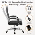thumbnail image 5 of Vyrox Modern Office Chair, Mid-Back Faux Leather Swivel Reception & Conference Chair， Ergonomic Swivel Chair with Arms, Black, 5 of 7