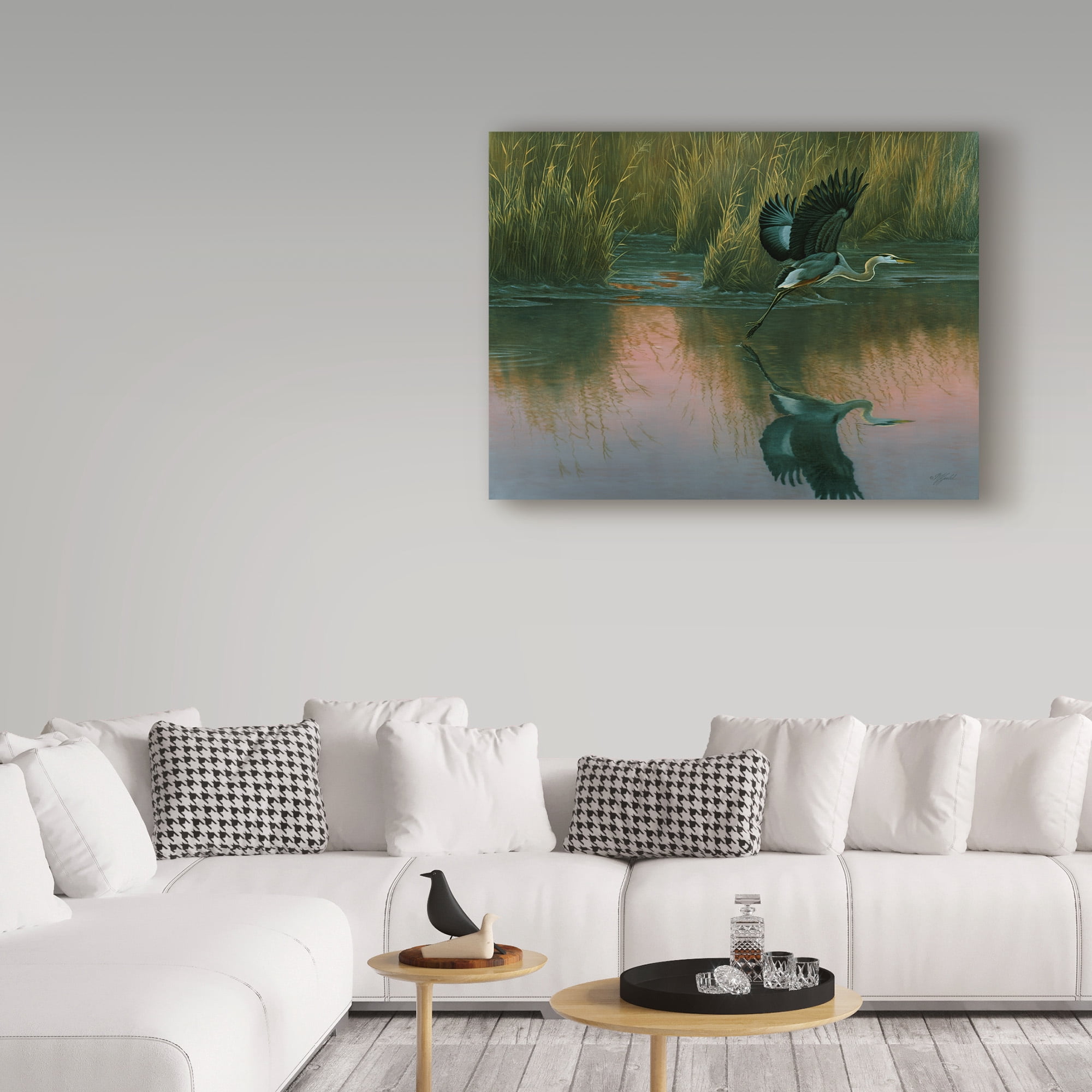 Trademark Fine Art 'Evening Flight Great Blue Heron' Canvas Art by Wilhelm Goebel
