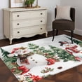 thumbnail image 3 of 4'x6' Area Rugs, Snowman Christmas Indoor Outdoor Area Rug for Living Room Bedroom, Xmas Tree Botanical Snowflake Washable Bathroom Rugs Kitchen Floor Carpet Mats Home Decor Aesthetic, 3 of 8