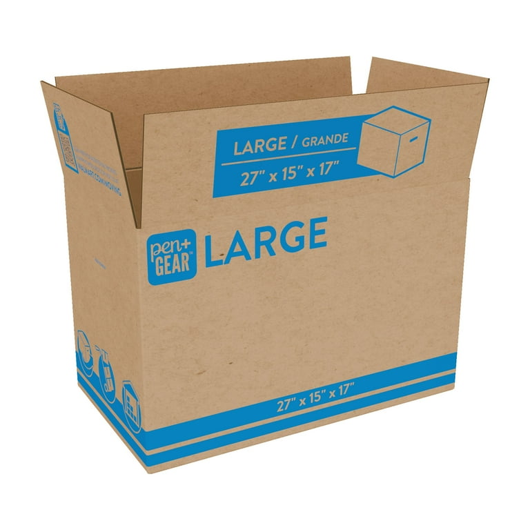 Pen+Gear Large Moving Boxes, 27L x 15W x 17.5H, Kraft