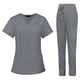 thumbnail image 3 of Uniformes de enfermería, conjunto quirúrgico, ropa de trabajo de enfermería, camiseta de enfermería, pantalones, uniforme médico femenino Gris M, 3 of 9