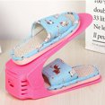 thumbnail image 3 of Bearachild Estante para zapatos para el hogar, soporte para colgar zapatos de doble capa ajustable de plástico sólido, ahorra Almacenamiento y organización del hogar rosa Bearachild JJ9551-03, 3 of 6