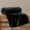 thumbnail image 3 of U by Bedsure Fleece Blanket Black, 260GSM Throw Blankets, Soft Lightweight Throws for Toddlers, Kids, 3 of 8