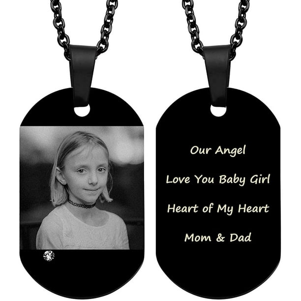 Couples dog tag 2024 and heart necklace