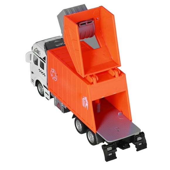 Camion de Livraison Jouet à Rétrofriction, Camion-Poubelle Jouet à Rétrofriction Coins Pousser à Rétrofriction Alliage Plastique Transport pour Jouer Vert,Orange