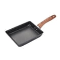 thumbnail image 4 of Tamagoyaki tortilla japonesa sartén freír freiding desayuno portátil utensil huevo utensilios de cocina no cooks de recubrimiento para acampar para Pan19x15cmwoodhandle, 4 of 8