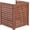 Dark Brown, variant on Wood Outdoor Air Conditioner Fence Screen, 3-Panel Outside Wood Privacy Fence, 32" W x 38" H,Grey
