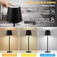 thumbnail image 3 of Lámparas de Mesa Inalámbricas Recargables 2 Pack, Batería 5000 mAh con 3 Niveles de Brillo – Luz Nocturna Táctil en Color Negro para Recámara, Restaurante y Bares, 3 of 8