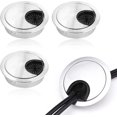 thumbnail image 1 of Pasacables para escritorios redondos, 4 piezas tapa para pasar cables y alambres para mesas, oficina, hogar - cubierta de plástico para cables de computadora, mouse, TV, teléfono - diámetro 60 mm plat, 1 of 5