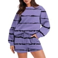 thumbnail image 4 of Puntoco moda mujer cuello redondo estampado Blusa de manga larga + bolsillos sueltos pantalones bolsillos Bandgae conjuntos liquidación Puntoco Puntoco-1440, 4 of 6