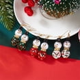 thumbnail image 4 of Top-keivon New Christmas Earrings, Fashionable and Versatile, European and American Style with Synthetic Zirconia Snowflake and Faux Hat Snowman Stud Earrings for Women - Christmas, 4 of 8