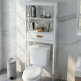 thumbnail image 4 of RONSHIN Bathroom Over The Toilet Storage Cabinet, Freestanding Above Toilet Space Saver Organizer with 1 Drawer And 2 Open Shelves, Modern Wooden Toilet Rack for Bathroom, 4 of 8
