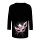 thumbnail image 5 of TaTaai Carnival Women's Casual Print Round Neck 3/4 Sleeve T-Shirt Loose Top Gift, 5 of 5