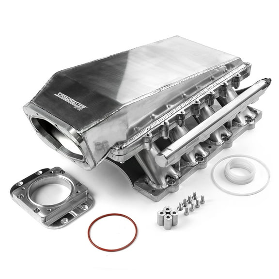 Speedmaster 1-148-054 Compatible with Ford 5.0L Coyote 2pc Fabricated High Ram Air 98mm 4 Bolt EFI Intake Manifold Polished