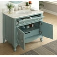 thumbnail image 6 of Benton Collection 34" Light Blue Cottage Bathroom Vanity with White Marble Top, 6 of 6
