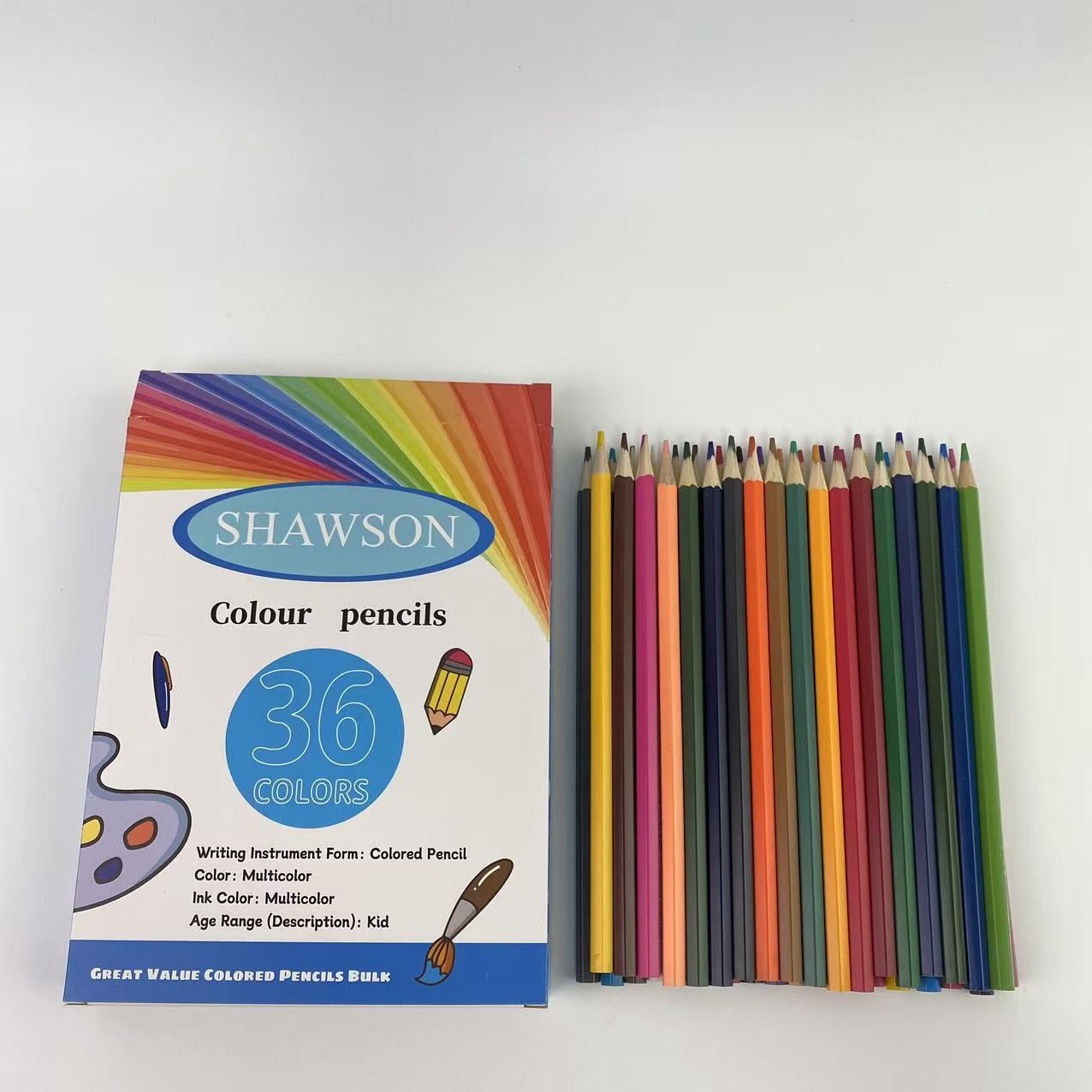 SHAWSON Colour pencils,36 Count Colored Pencils, Sharp colored pencils, loose learning supplies for teachers