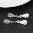 thumbnail image 3 of 2 piezas de lujo elegante collar de perlas pendientes conjunto novia boda joyería moda temperamento Eccomum  Silver, 3 of 7