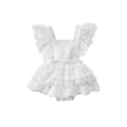 thumbnail image 2 of ZAXARRA Toddler Summer Rompers Lace Square Neck Jumpsuit Layered Skirt, 2 of 10